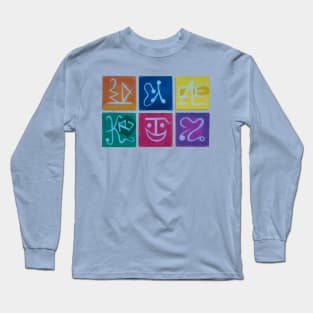 Six dancing and smiling figures Long Sleeve T-Shirt